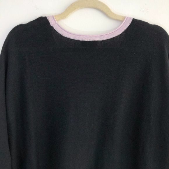 New Cloth by Design Convertible Tie Side Slit Sweater Black Purple Size XS - Picture 12 of 16